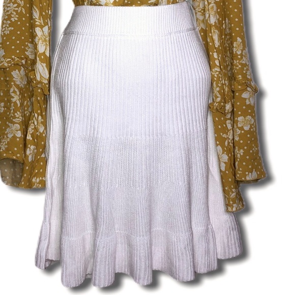FREE PEOPLE white knit skirt - Picture 2 of 10